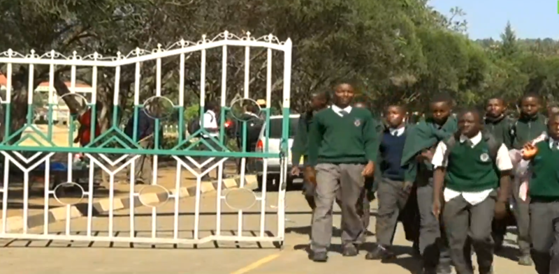 Screengrab image of Nakuru High School students going home.
